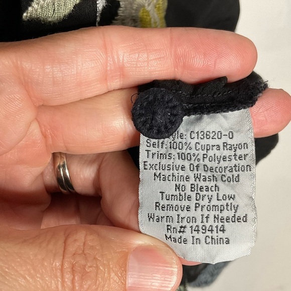 Johnny Was Black Multi Rumi Embroidered Long Sleeve Button Down Blouse XLarge - Picture 7 of 9